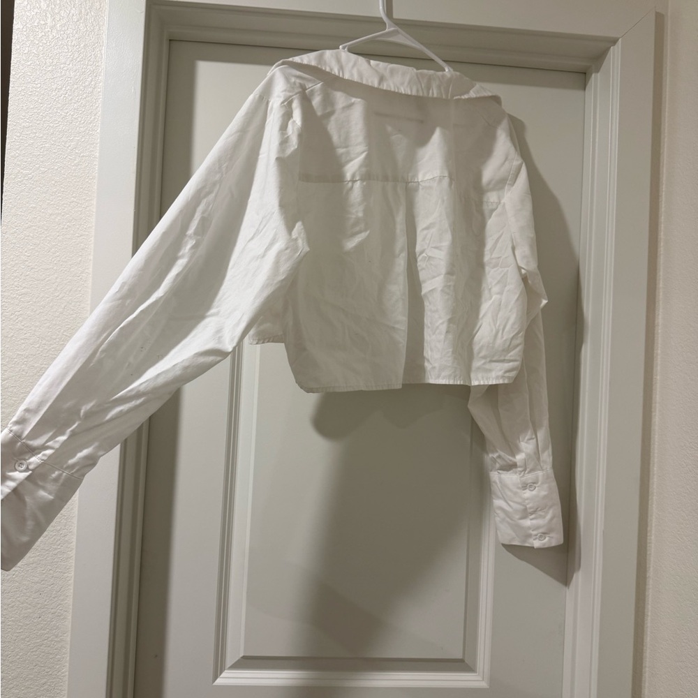 PrettyLittleThing Plus White Button-Down Top - image 2